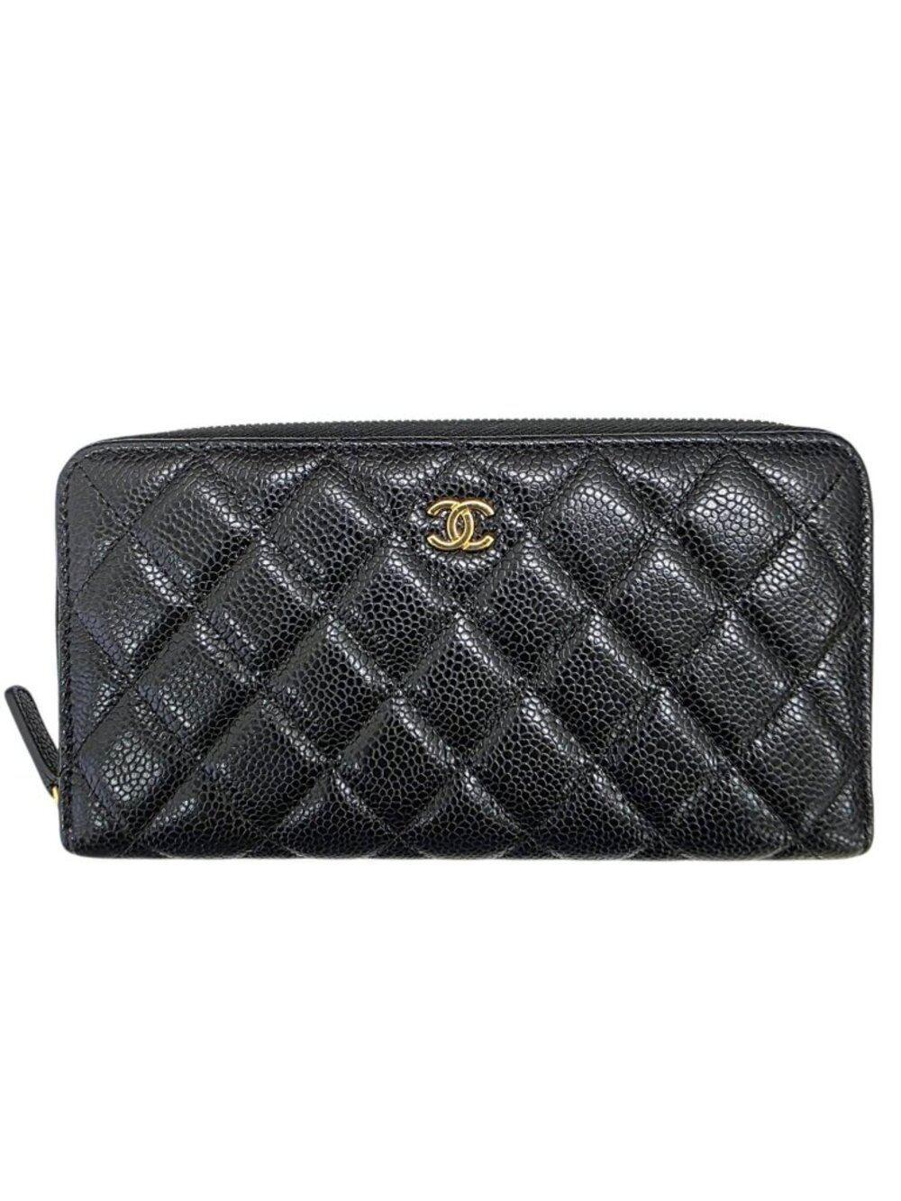Chanel Caviar Zip Around Wallet